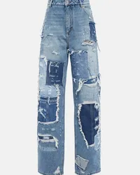 Dolce & Gabbana Jeans a gamba larga patchwork Blu