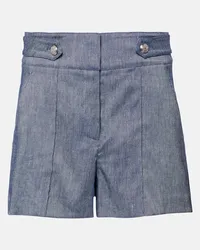 Veronica Beard Shorts Runo in misto lino a vita alta Blu