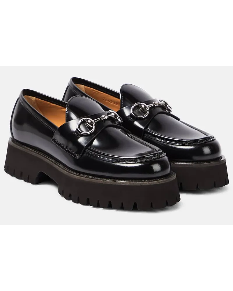 Gucci Mocassini Sylke Horsebit in pelle Nero
