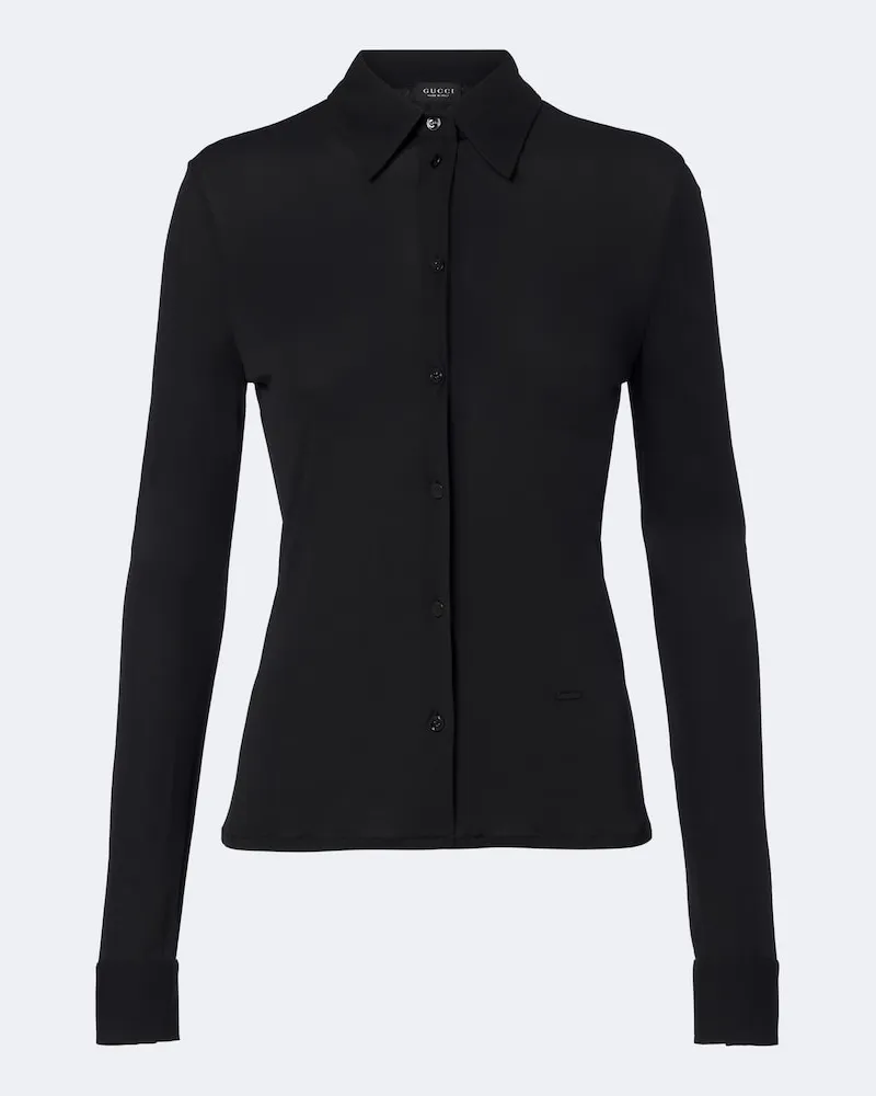Gucci Camicia in crêpe jersey Nero