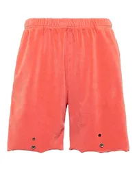 LES TIEN Shorts Snap Front in velluto Arancione