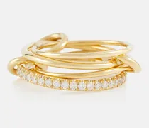 Anello Pisces Pavé in oro 18kt con diamanti