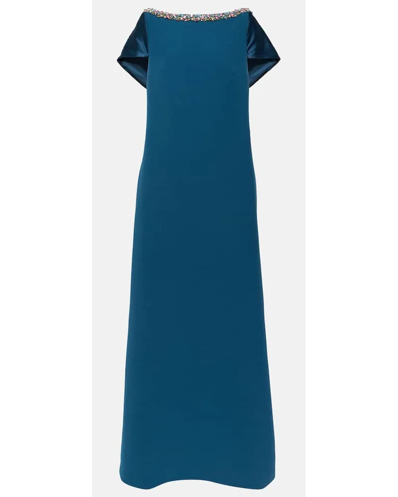 Safiyaa Abito lungo Sallie in crÃªpe con cristalli Blu