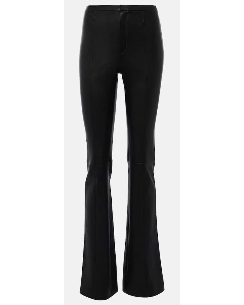 Stouls Pantaloni flared Kam in pelle Nero