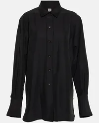 Totême Camicia oversize in seta Nero