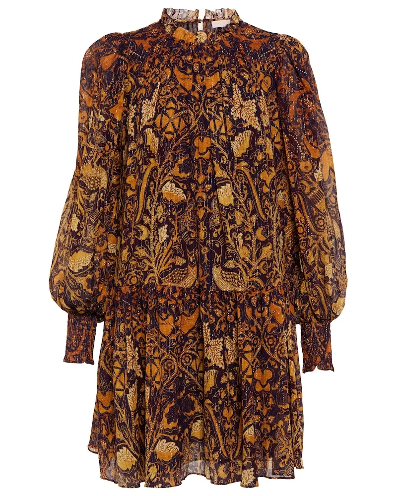Ulla Johnson Miniabito Maja in chiffon con stampa Multicolore