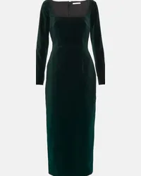 EMILIA WICKSTEAD Abito midi Nyla in velluto di cotone Verde