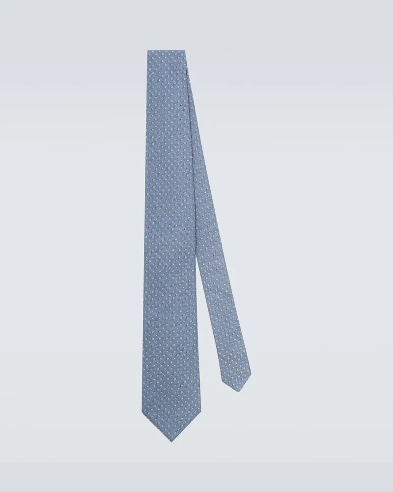 Brunello Cucinelli Cravatta in seta jacquard Blu
