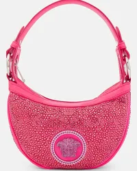 Versace Borsa a spalla Crystal Repeat Mini Rosa