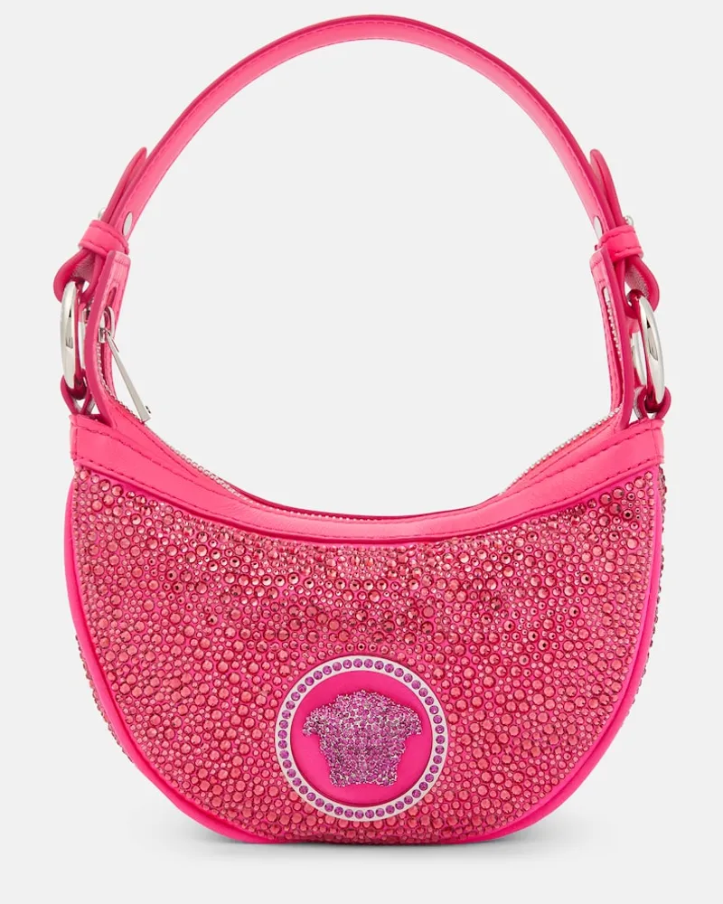 Versace Borsa a spalla Crystal Repeat Mini Rosa