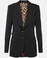 Dolce & Gabbana Blazer monopetto in misto lana Nero