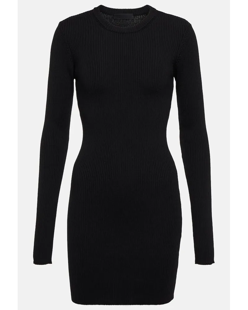 WARDROBE.NYC Miniabito in maglia a coste Nero