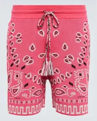 Alanui Shorts Bandana in misto cotone piqué Rosa