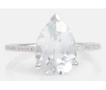 Persée Anello Birthsone in oro 18kt con diamanti e topazio bianco