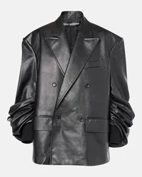 Junya Watanabe Blazer in pelle sintetica Nero