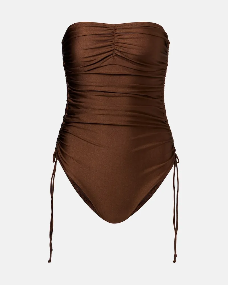 Melissa Odabash Costume intero a fascia Sydney Marrone