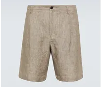 Shorts in lino con pince
