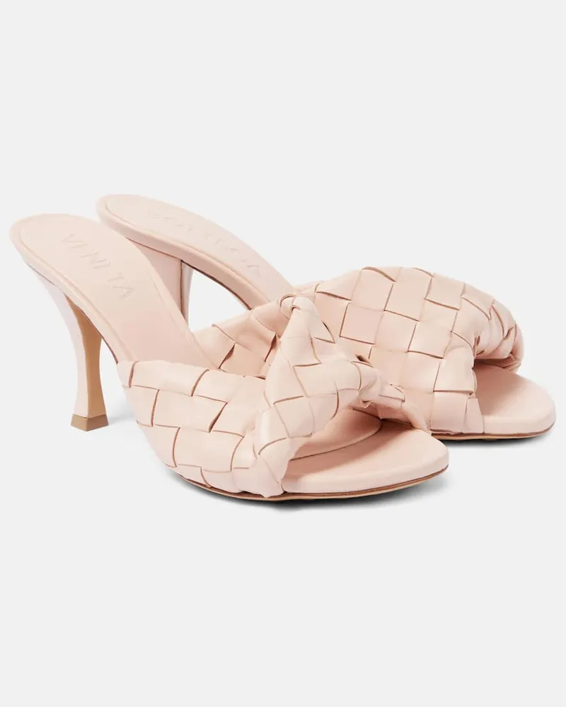 Bottega Veneta Mules Blink 80 in pelle Intrecciato Neutro