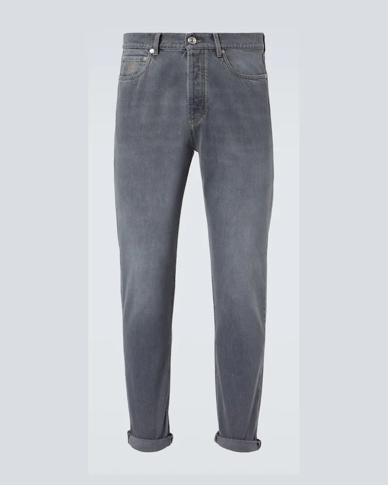 Brunello Cucinelli Jeans slim Iconic Fit a vita media Grigio