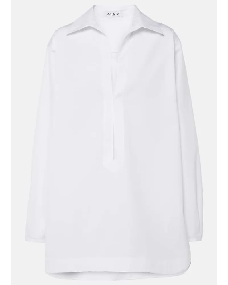 Alaïa AlaÃ¯a Miniabito in popeline di cotone Bianco
