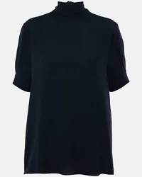 Valentino Garavani Top in georgette di seta Blu