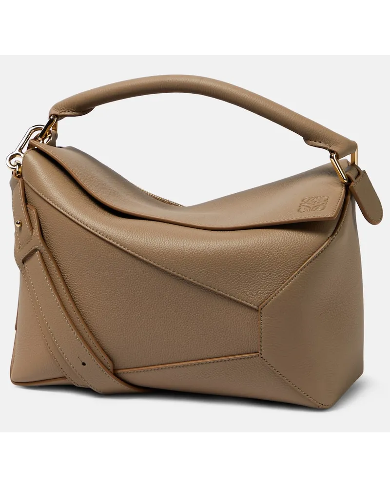 Loewe Borsa a spalla Puzzle Edge in pelle Neutro