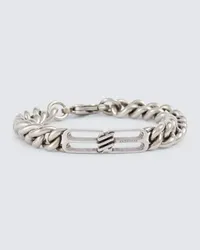 Balenciaga Bracciale BB in ottone Argento