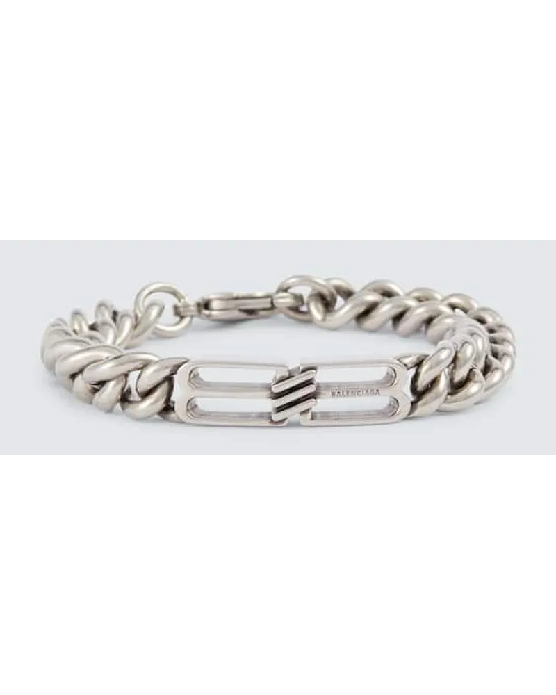 Balenciaga Bracciale BB in ottone Argento