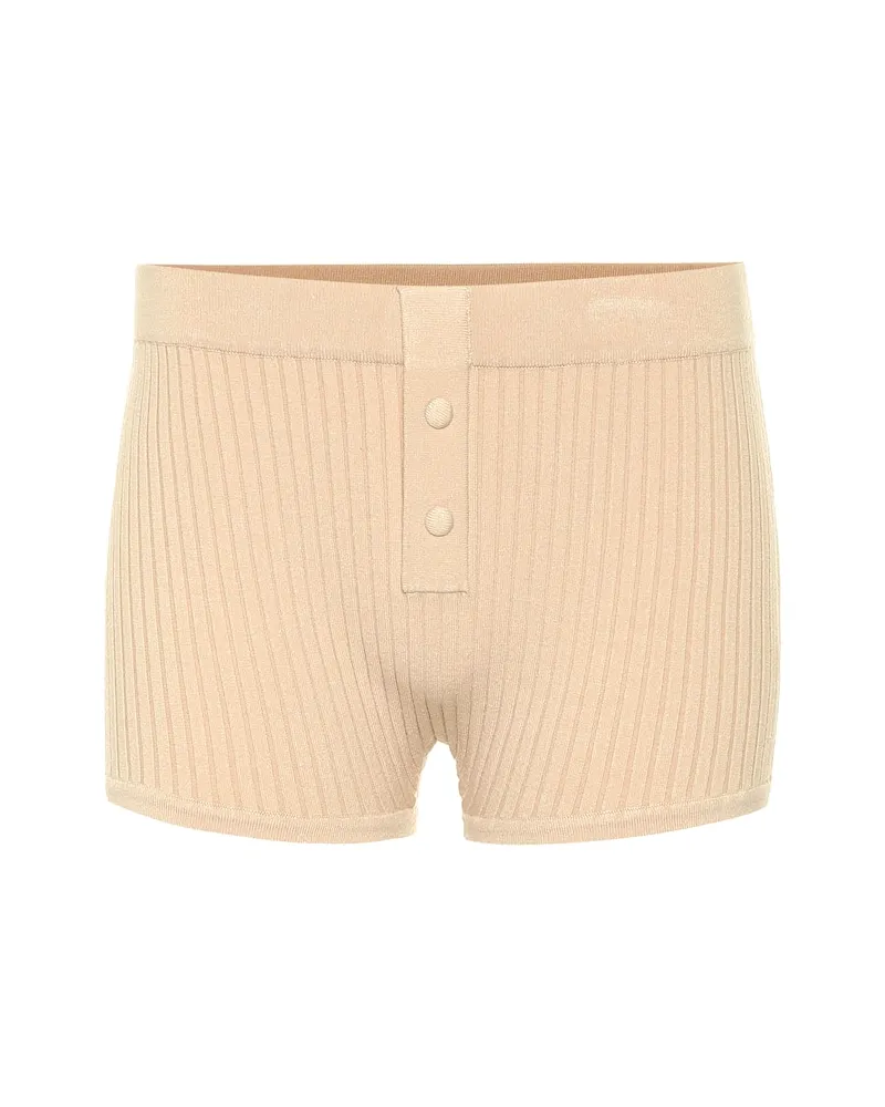 Live The Process Shorts a costine in maglia stretch Beige