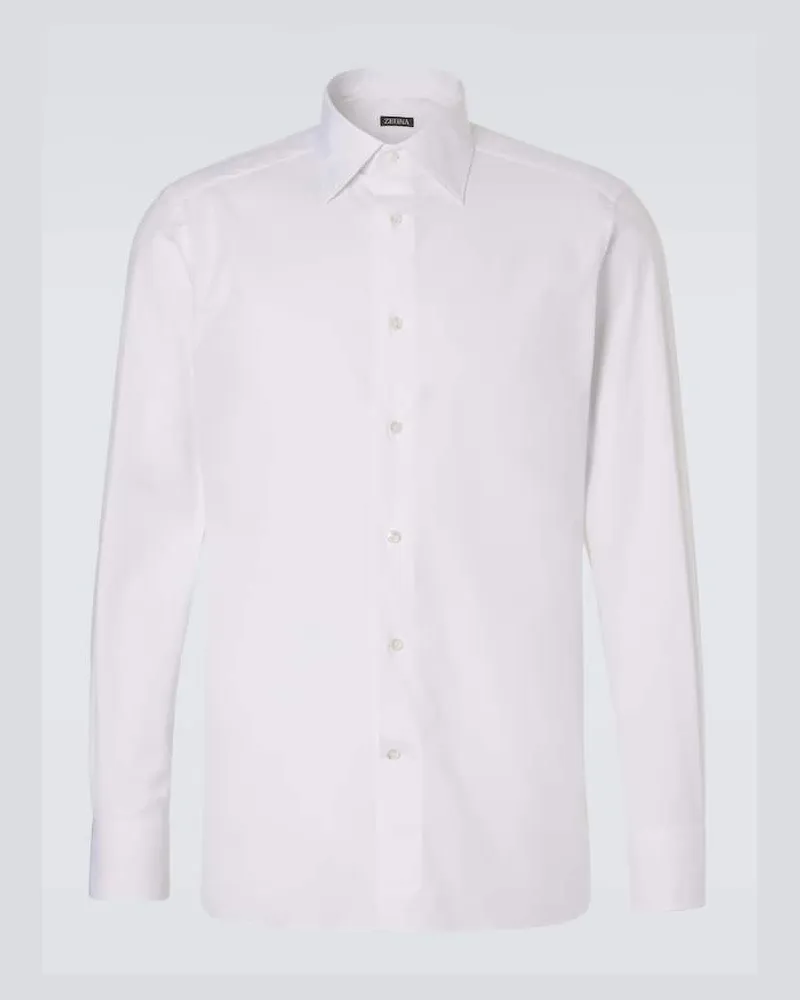 Ermenegildo Zegna Camicia in popeline di cotone Bianco