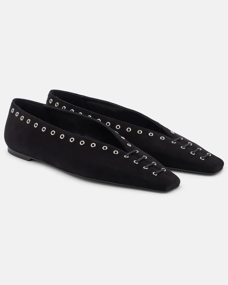 Totême Ballerine in suede Nero