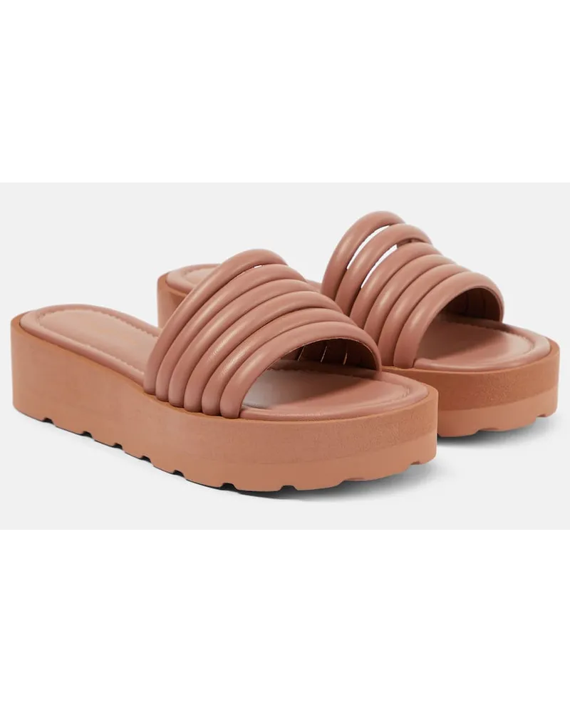 Gianvito Rossi Sandali in pelle con plateau Marrone