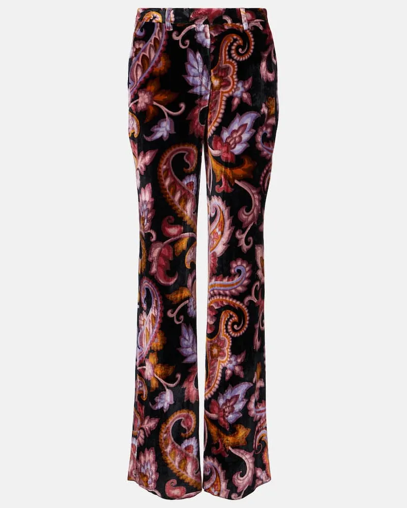 Etro Pantaloni regular in jacquard Nero
