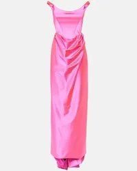 Vivienne Westwood Abito lungo Camille in raso Rosa