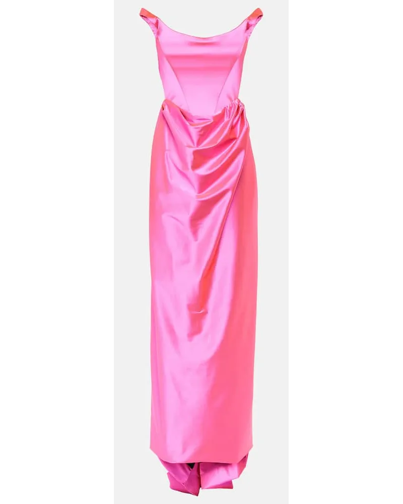 Vivienne Westwood Abito lungo Camille in raso Rosa
