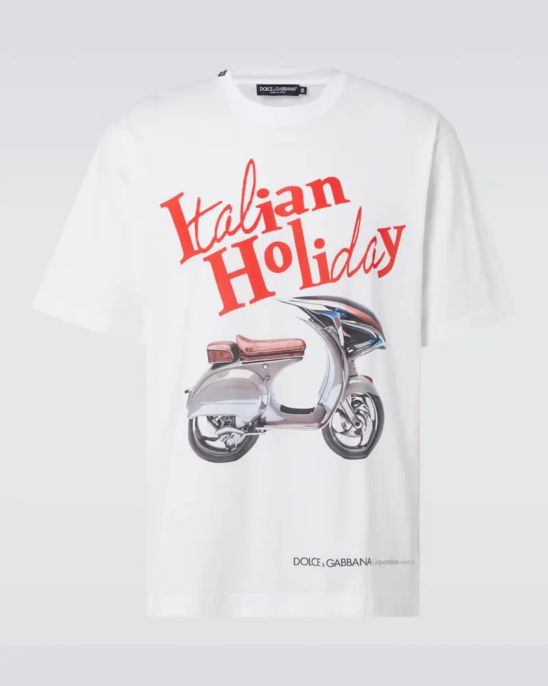 Dolce & Gabbana T-shirt in jersey di cotone Bianco