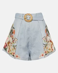 Zimmermann Shorts Lexi in lino a vita alta Multicolore