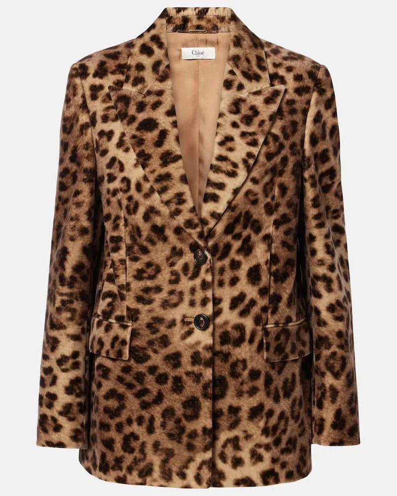 Chloé ChloÃ© Blazer in cotone con stampa Marrone