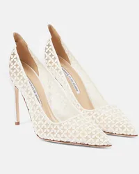 Manolo Blahnik Bridal - Pumps Tora 105 in pizzo Bianco