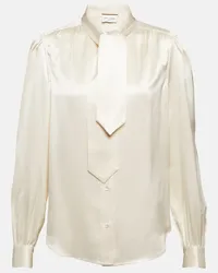 Saint Laurent Blusa in raso di seta Bianco