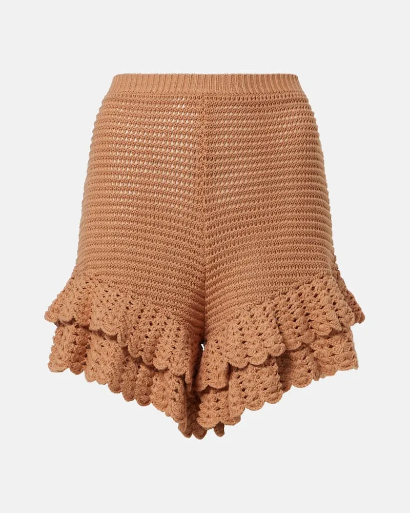 Chloé ChloÃ© Shorts in crochet di cotone Arancione