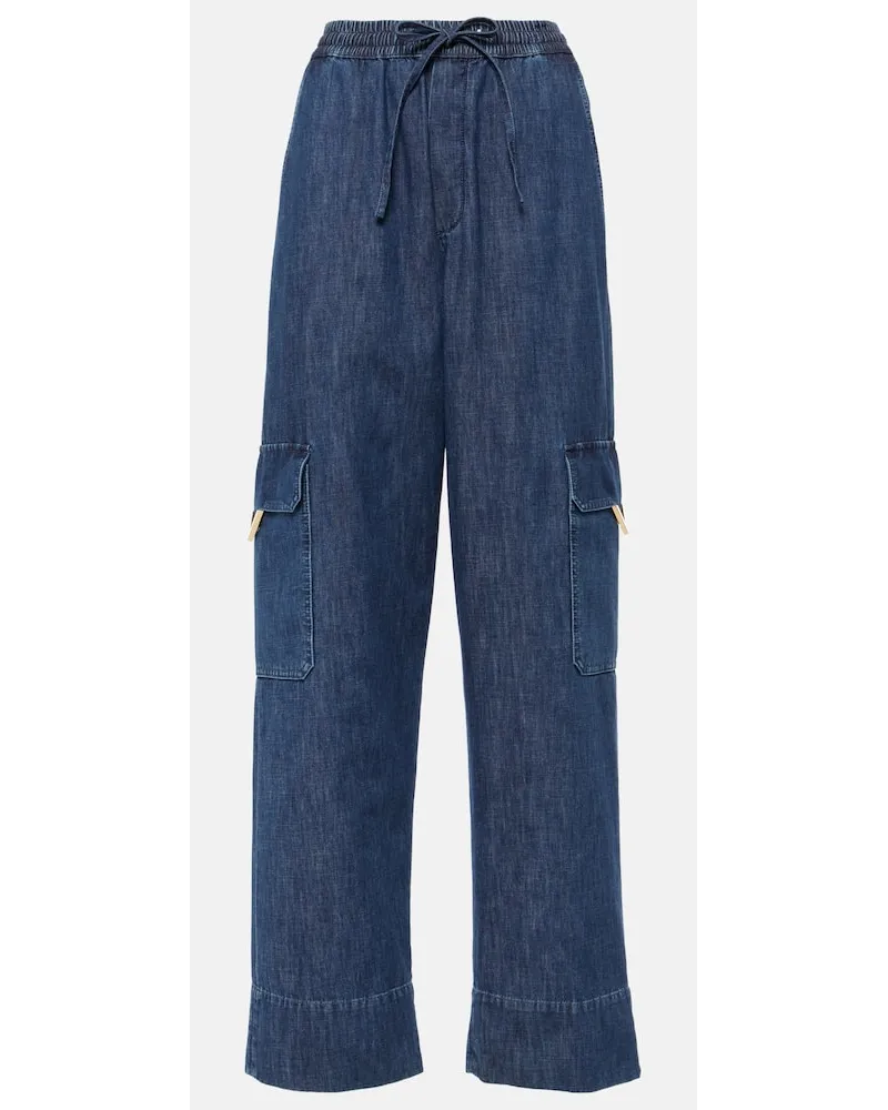 Valentino Garavani Jeans cargo a gamba larga Blu