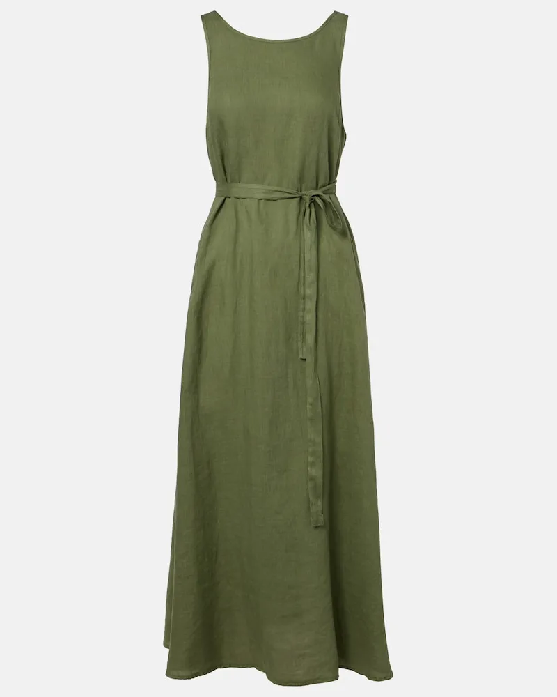 Velvet Abito midi Reta in lino Verde