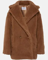 Max Mara Giacca in teddy di lana e seta Beige