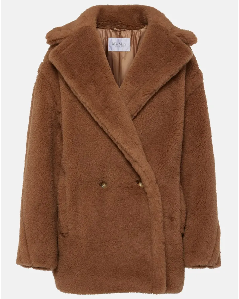 Max Mara Giacca in teddy di lana e seta Beige