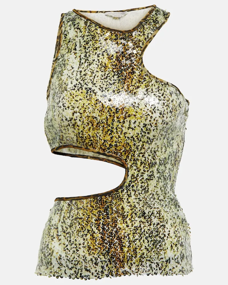 Stella McCartney Tank top con cut-out e paillettes Multicolore