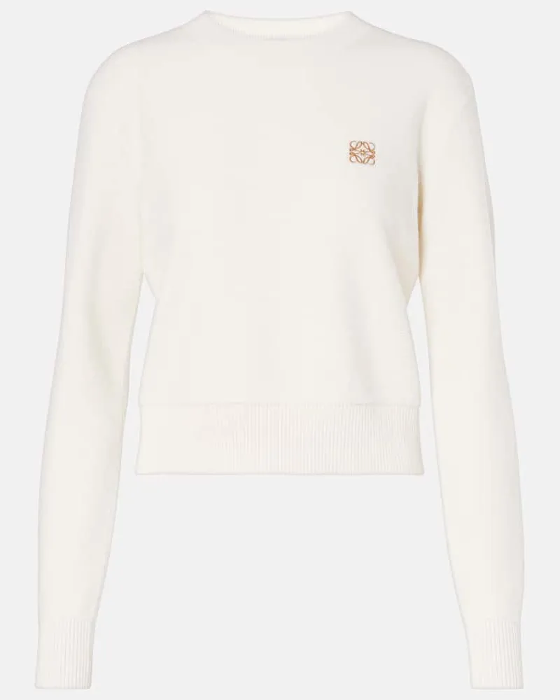 Loewe Pullover Anagram in lana Bianco