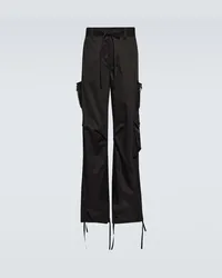 Dolce & Gabbana Pantaloni regular in cotone a vita alta Nero