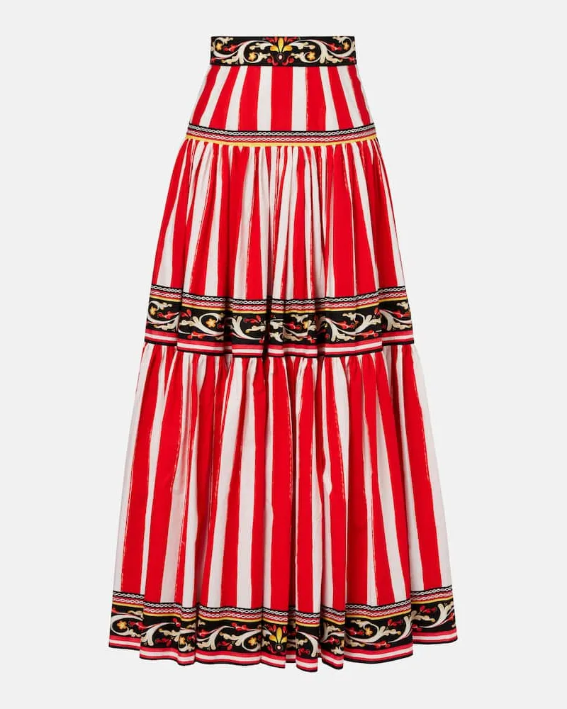 Dolce & Gabbana Gonna lunga Taormina in cotone a righe Multicolore