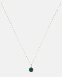 MATEO Collana in oro 14kt con diamante e malachite Verde